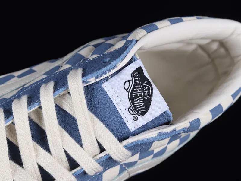 All categories Vans Vans series Vans Mid Vans Sk8-Mid Vans official haze blue checkerboard retro mid-top canvas vulcanized skateboard shoes VN0A391FOQN